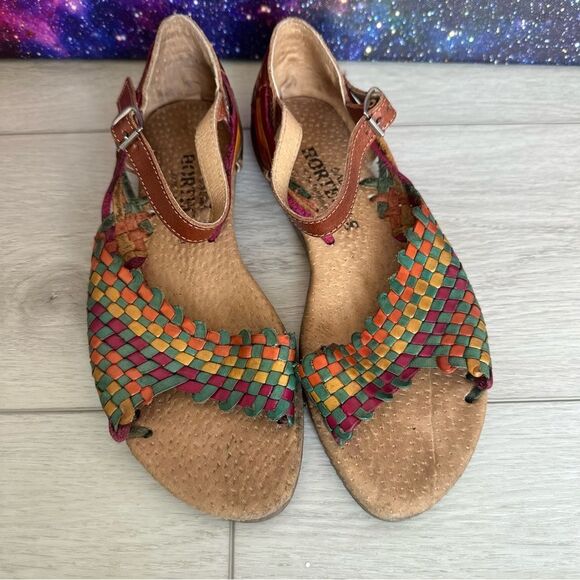 calza Shoes - Calza Hortegas Mexican‎ Huarache Sandals Handwoven Aztec Southwestern Leather 7